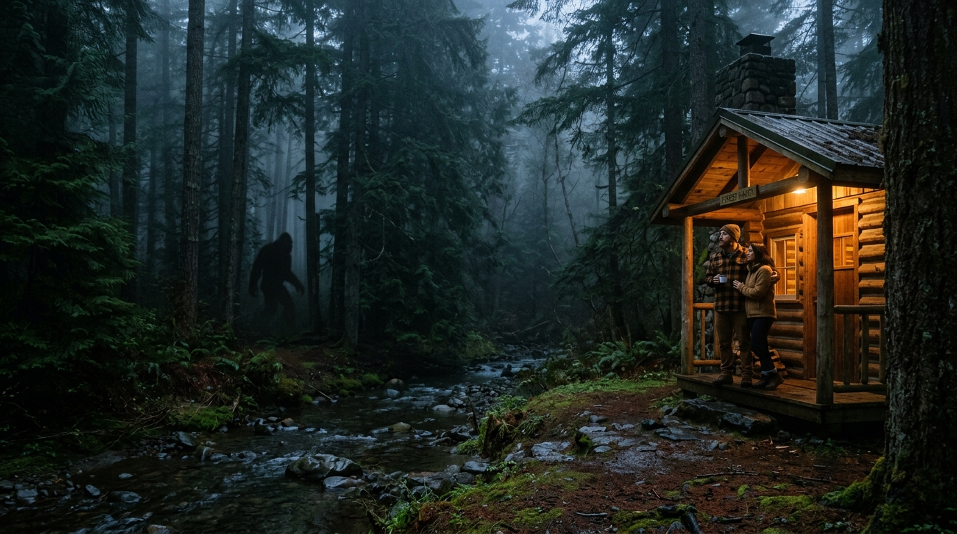 cabin-and-bigfoot